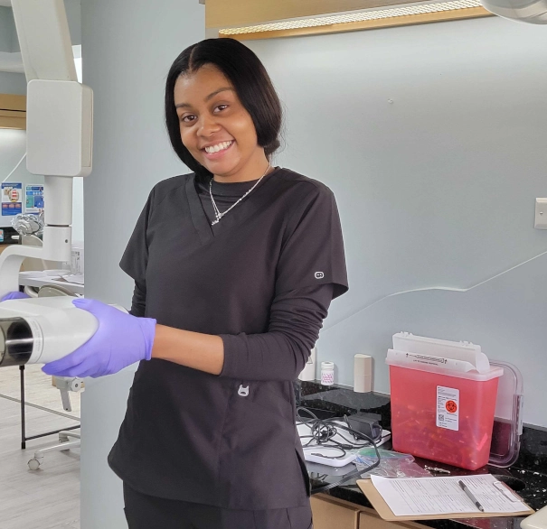 Dental assistant student training at Austin Dental Assistant School
