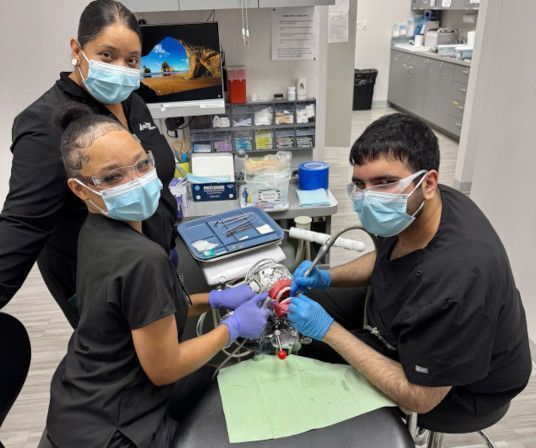 Dental assistant student training at Austin Dental Assistant School