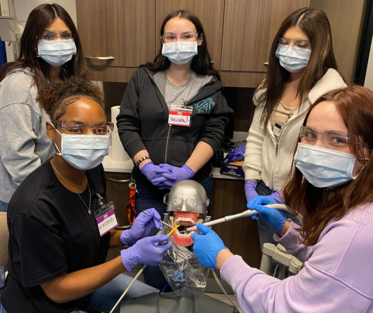 Dental assistant student training at Austin Dental Assistant School