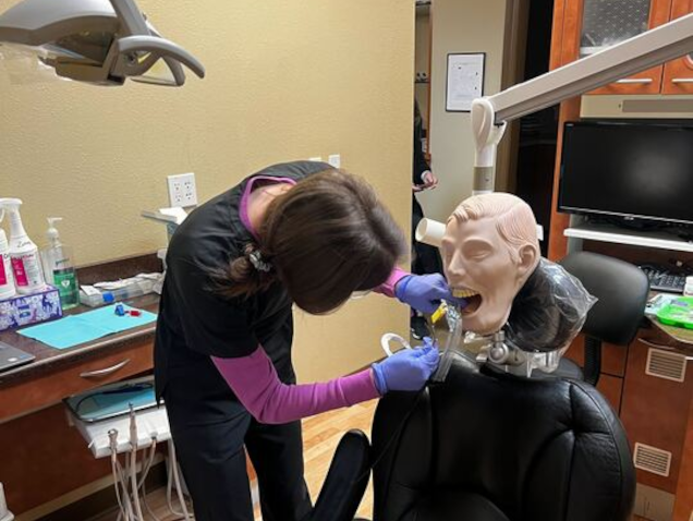 Dental assistant student training at Austin Dental Assistant School