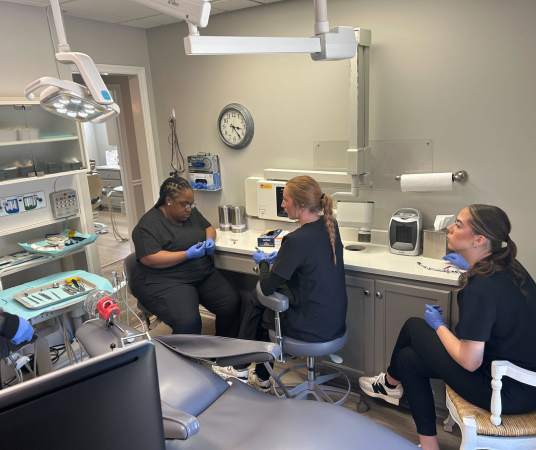 Dental assistant student training at Austin Dental Assistant School