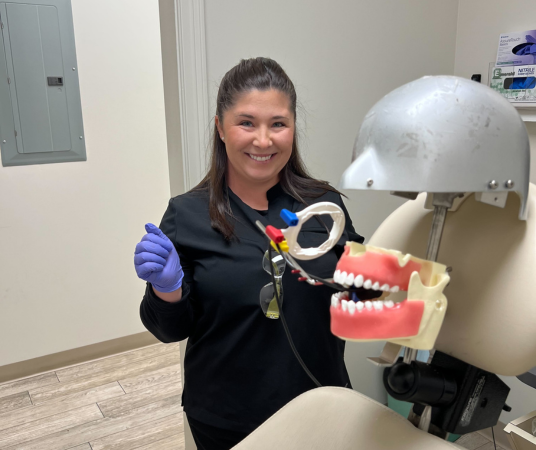 Dental assistant student training at Austin Dental Assistant School