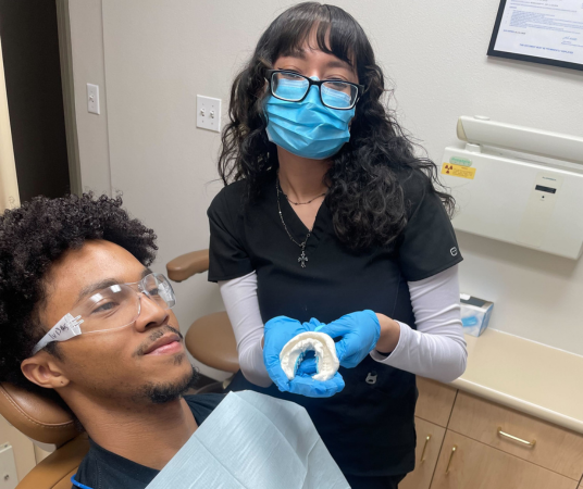 Dental assistant student training at Austin Dental Assistant School