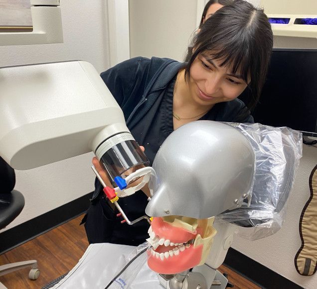 Dental assistant student training at Austin Dental Assistant School