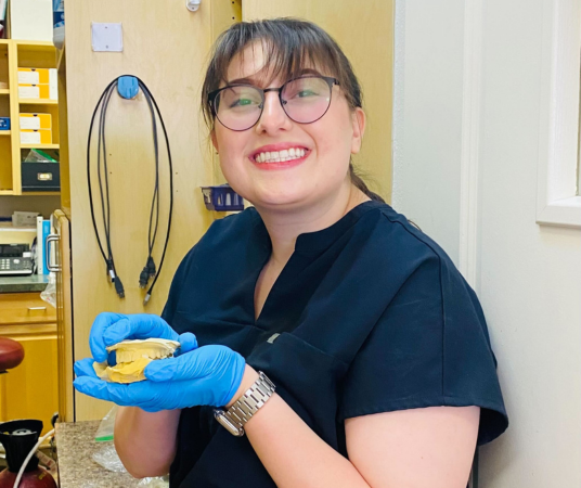 Dental assistant student training at Austin Dental Assistant School