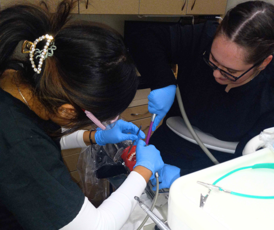 Dental assistant student training at Austin Dental Assistant School