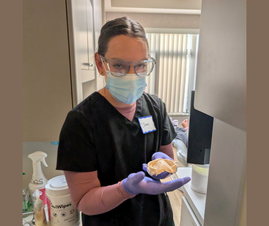 Dental assistant student training at Austin Dental Assistant School