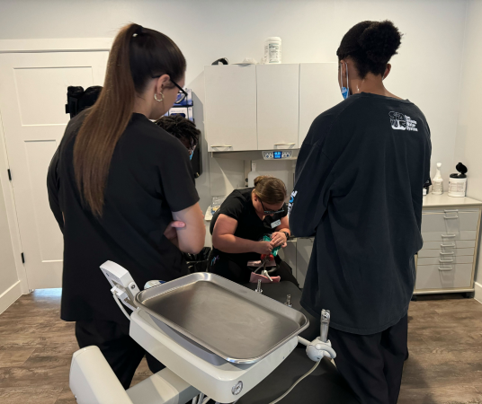 Dental assistant student training at Austin Dental Assistant School
