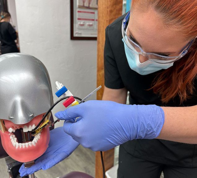 Dental assistant student training at Austin Dental Assistant School