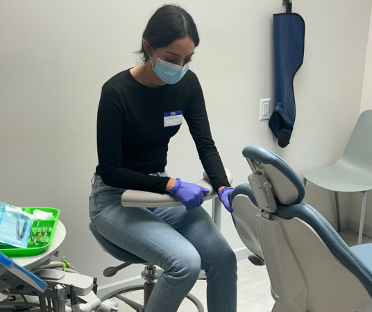Dental assistant student training at Austin Dental Assistant School