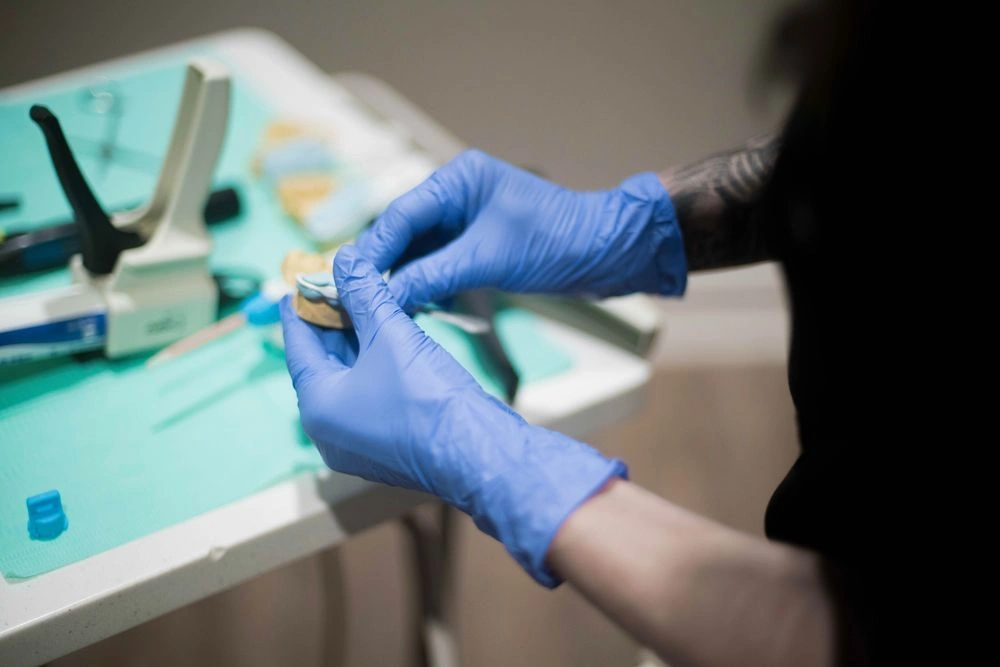 Dental assistant student training at Austin Dental Assistant School