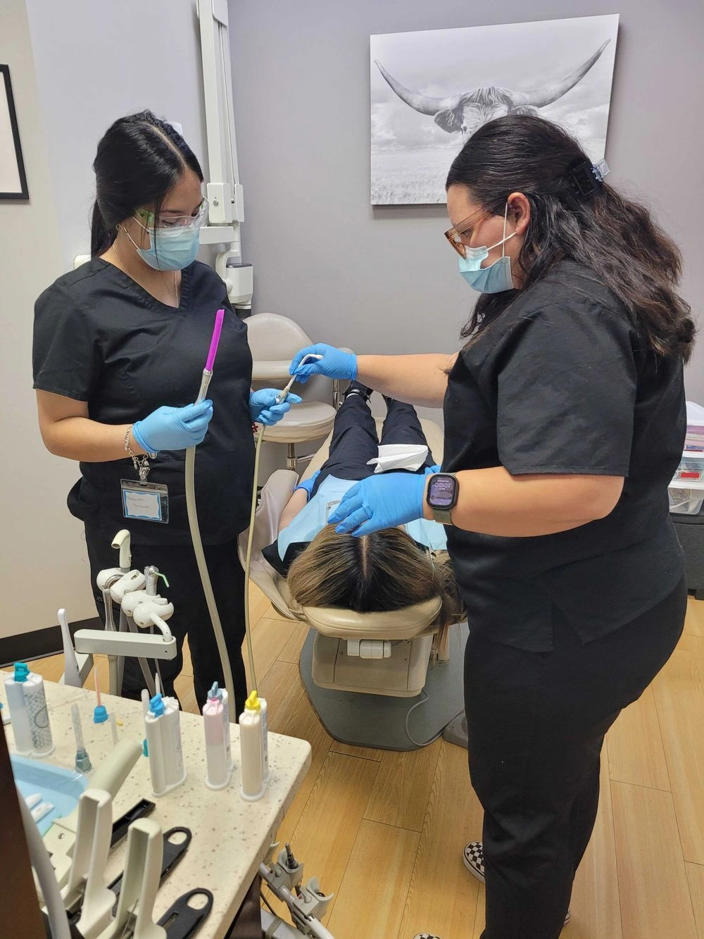 Dental assistant student training at Austin Dental Assistant School